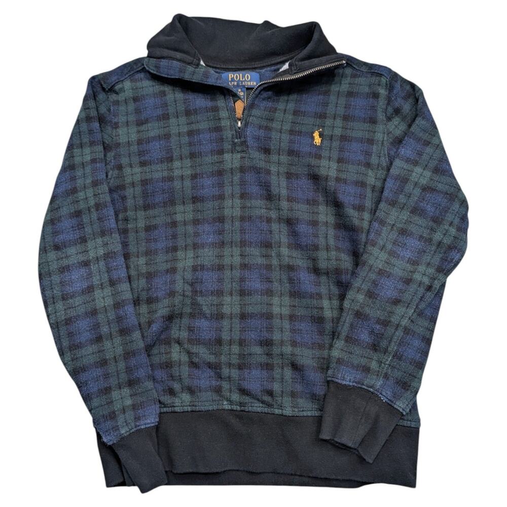 Y2K Youth Ralph Lauren 3/4 Zip Plaid Pullover Polo